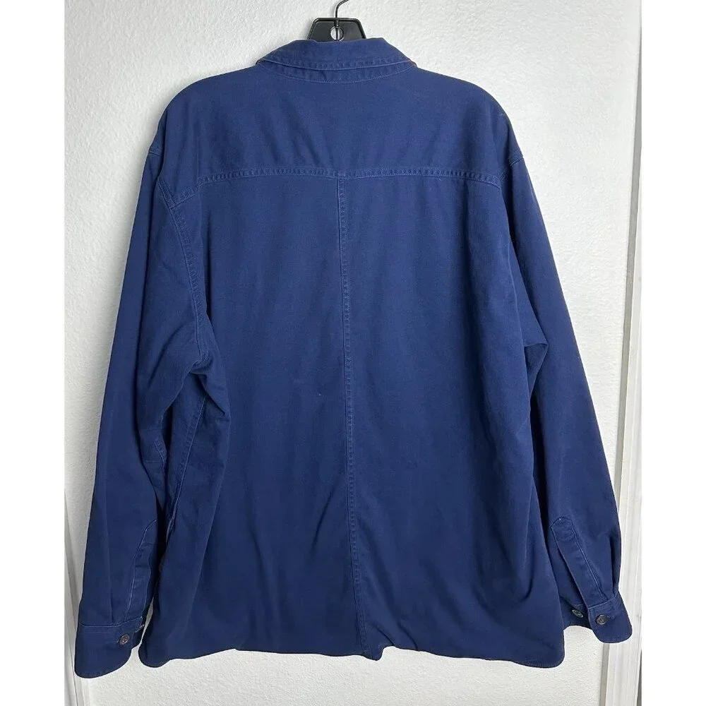 Land's End Shirt Shacket Flannel Lined Work Shirt Jacket Button Front Men Sz XL